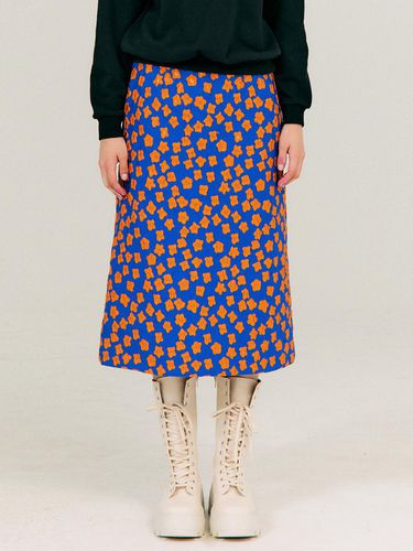 Jacquard Double-Layered A-Line Skirt [Blue] - JUNEJUNE SPACE - Modalova