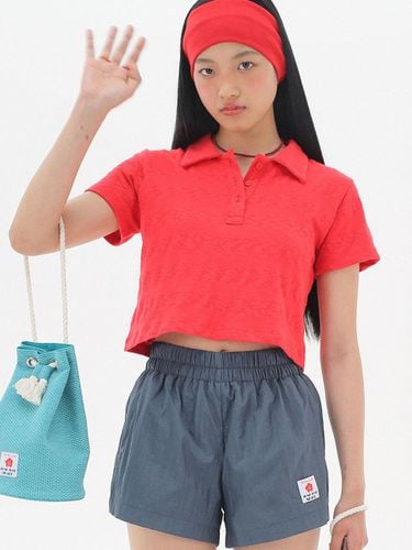 Cotton Cropped T-shirt [Red] - JUNEJUNE SPACE - Modalova