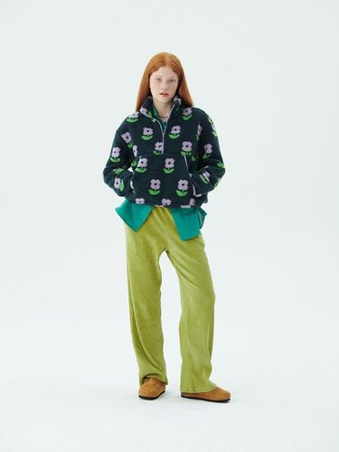 Shearing Half Zip-up Jacquard Fleece Jacket [Green] - JUNEJUNE SPACE - Modalova