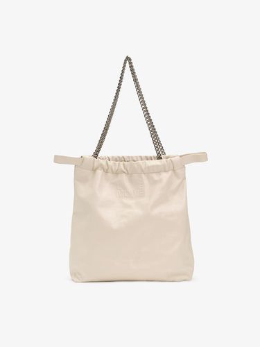 Glossy Leather Adjustable String Bag [Beige] - LE MOWE - Modalova