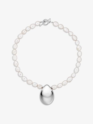 Teardrop Pearl Silver Necklace - LE MOWE - Modalova