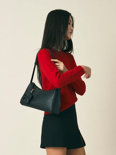 Minimalist Leather Hobo Bag [Black] - FELLO - Modalova