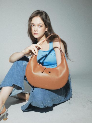 Half-moon Synthetic Leather Shoulder Bag - ELINT - Modalova