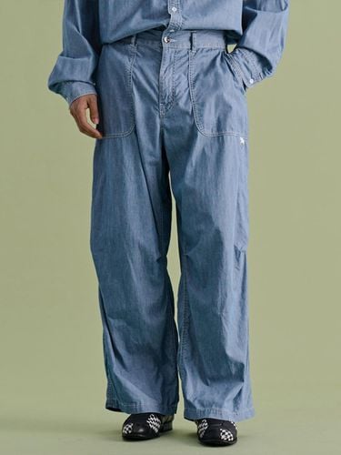 Lightweight Chambray Washed Parachute Pants [BLUE] - NONTYPE - Modalova