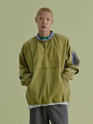 Mesh Paneled Ripstop Anorak Jacket [GREEN] - NONTYPE - Modalova