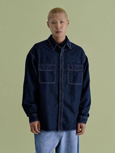 Lightweight Stitched Double-Stitched Denim Shirt [INDIGO] - NONTYPE - Modalova