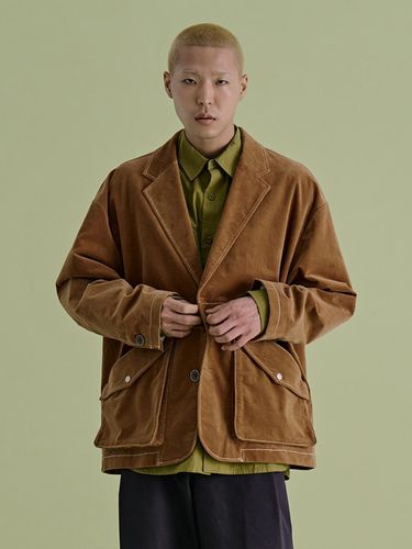 Layered Oversized Moleskin Jacket [Camel] - NONTYPE - Modalova