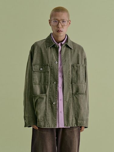 Utility Mixed Semi-Oversized Jacket [Khaki] - NONTYPE - Modalova