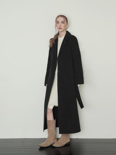 Cashmere Belted Single Coat [Black] - sisterhood - Modalova