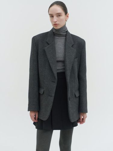 Cashmere Merino Wool Semi-Overfit Tailored Jacket [Charcoal Grey] - OER - Modalova