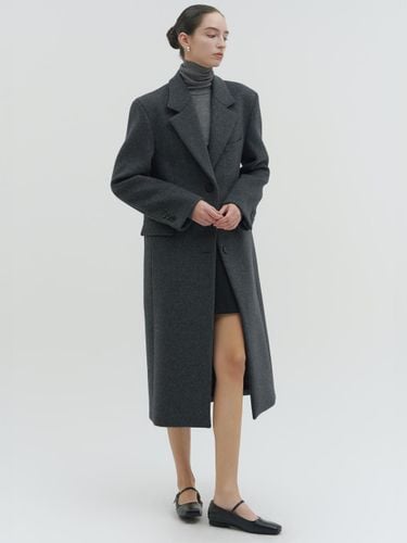 Cashmere Merino Wool Semi-Overfit Single Coat [Charcoal Grey] - OER - Modalova