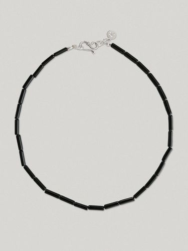 Onyx Sterling Silver Cylindrical Necklace - LEUNI - Modalova