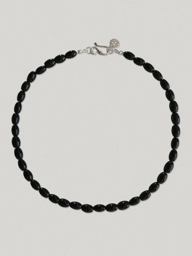 Onyx Sterling Minimalist Ellipse Necklace - LEUNI - Modalova