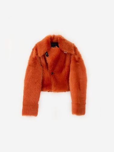 Reversible Toscana Lambskin Cropped Jacket [Orange] - LA KOSMO - Modalova