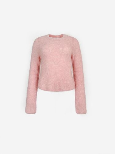 Alpaca Blend Round Neck Knitwear [Pink] - LA KOSMO - Modalova