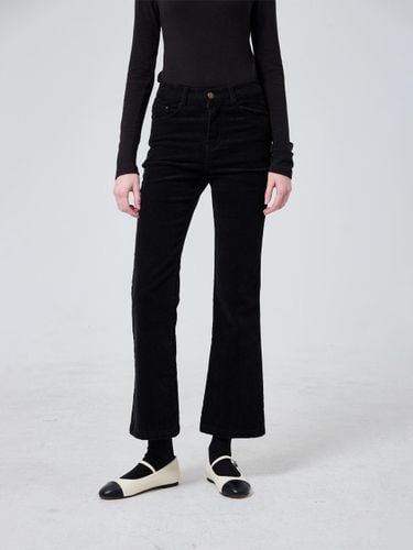 Corduroy Bootcut Regular Fit Pants [Black] - JbyRaRa - Modalova