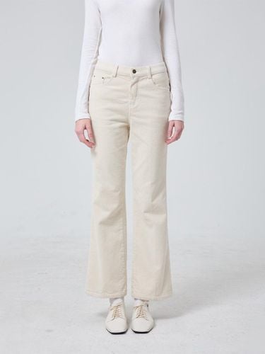 Corduroy Regular Fit Bootcut Pants [Beige] - JbyRaRa - Modalova