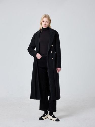 Double Wool Blend Long Belted Coat [Black] - JbyRaRa - Modalova