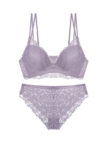 Floral Lace Wire-free Volume Bra and Panty Set - HIPPINK - Modalova