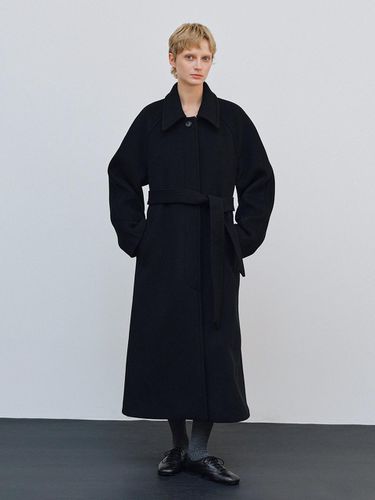 Cashmere Double-faced Maxi Oversized Coat [Black] - LENUEE - Modalova