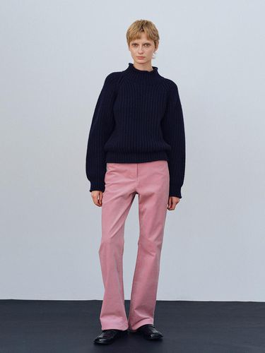 Corduroy Semi Flare Cotton Pants [Indi Pink] - LENUEE - Modalova