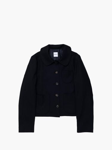 Round Collar Wool Japanese Jacket [Navy] - UNKNOWN BLUE - Modalova