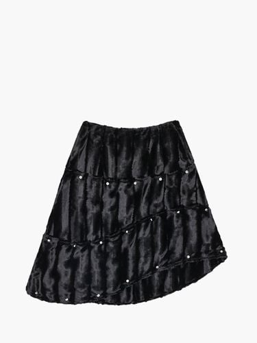 Velvet Rivet Midi Winter Skirt [Black] - UNKNOWN BLUE - Modalova