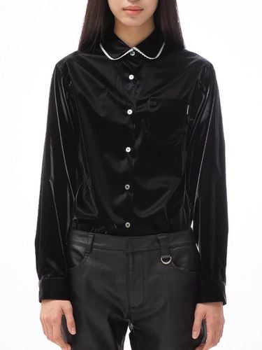 Round Collar Lace Accent Day&Night Shirt [BLACK] - UNKNOWN BLUE - Modalova