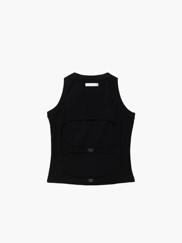 Sleeveless Ribbed Back Circle Top [Black] - UNKNOWN BLUE - Modalova