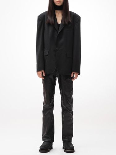 Oversized Wool Blend Groom Coat [BLACK] - UNKNOWN BLUE - Modalova