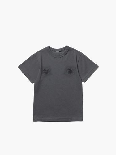 Dragon Cat Print Cotton T-shirt [Dark Gray] - UNKNOWN BLUE - Modalova