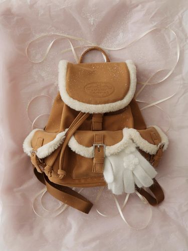 Nostalgia Chubby Shearling Backpack [] - LOTS YOU - Modalova