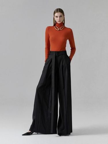 Pleats Asymmetrical A-line Belted Pants [] - NUMERO SETTE - Modalova