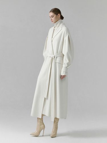 Oversize Wool Cashmere Puffy Sleeve Coat [Beige] - NUMERO SETTE - Modalova