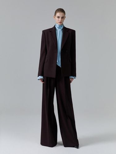 High Waist Wool Blend Asymmetrical Wide Pants [] - NUMERO SETTE - Modalova