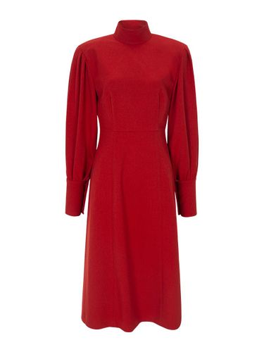 High Neck Puff Sleeve A-line Dress [] - NUMERO SETTE - Modalova