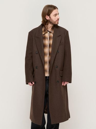 Semi Over Maxi Double Long Coat [BROWN] - CARGOBROS - Modalova