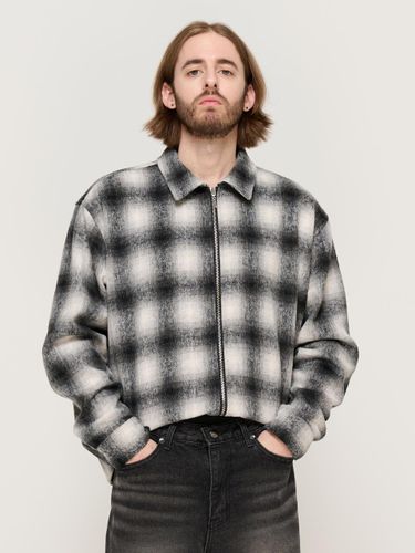 Wool Plaid Two-Way Cropped Shirt [Black] - CARGOBROS - Modalova