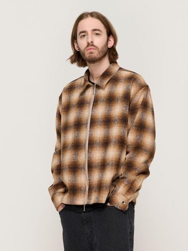 Wool Plaid Two-Way Cropped Shirt [Brown] - CARGOBROS - Modalova