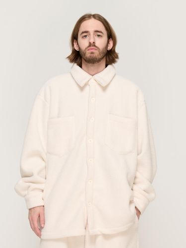 Teddy Oversized Fleece Shirt [Beige] - CARGOBROS - Modalova