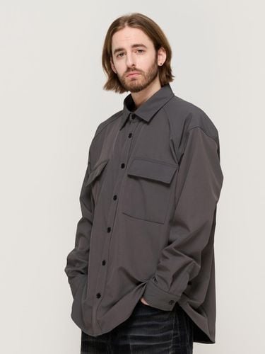 Two Pocket Nylon Fleece Lined Semi-Overfit Shirt [Charcoal] - CARGOBROS - Modalova