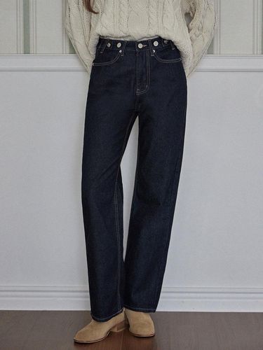 Fleece-lined Cotton Drawstring Denim Pants [Blue] - HAINT - Modalova