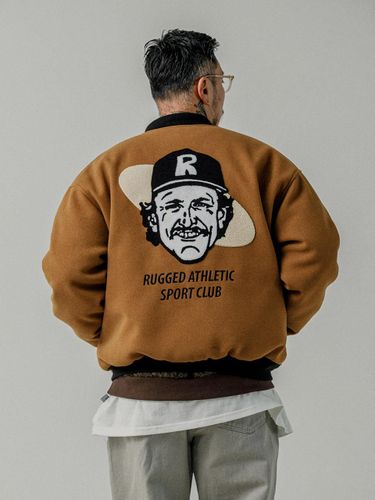 Athletic Oversized Baseball Jumper [Camel] - RUGGED HOUSE - Modalova