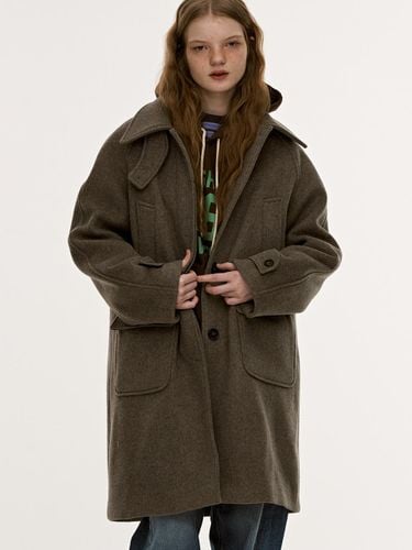 Raglan Sleeve Wool Blend Half Coat [Coco Brown] - VANISHMENT - Modalova