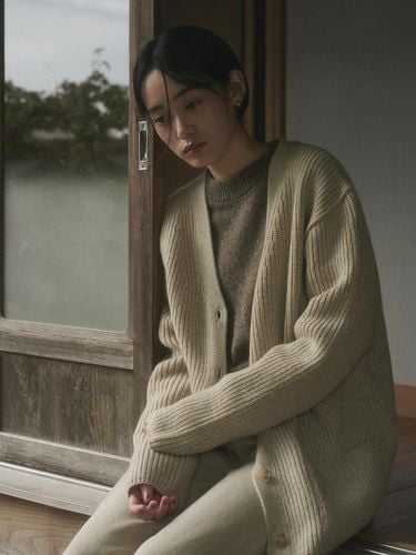 Wool Mid-Length Cardigan [Beige] - SAGEMENT - Modalova