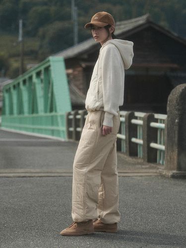 Cotton Nylon Relaxed Fit Padding Pants [Beige] - SAGEMENT - Modalova