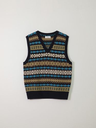 Country Nordic Fair Isle Wool Vest [Navy] - SAGEMENT - Modalova