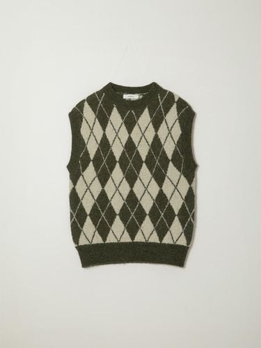 Brush Argyle Alpaca Blend Vest [KHAKI] - SAGEMENT - Modalova