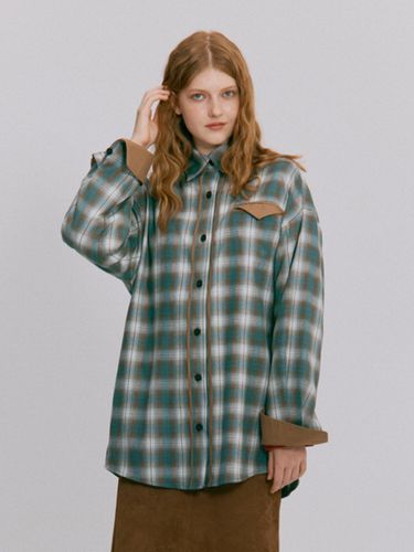 Cotton Blend Oversized Box Shirt [GREEN] - PARISIEN’S KYOTO TRIP - Modalova