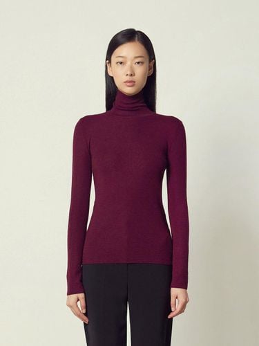 Silk Cashmere Turtleneck Italian Top [Wine] - Mare di mari - Modalova